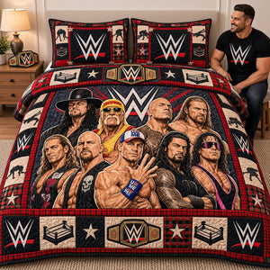 Championship Wrestling Quilt Bed Set - Personalized Gifts For Wrestling Lovers 01nadt131026