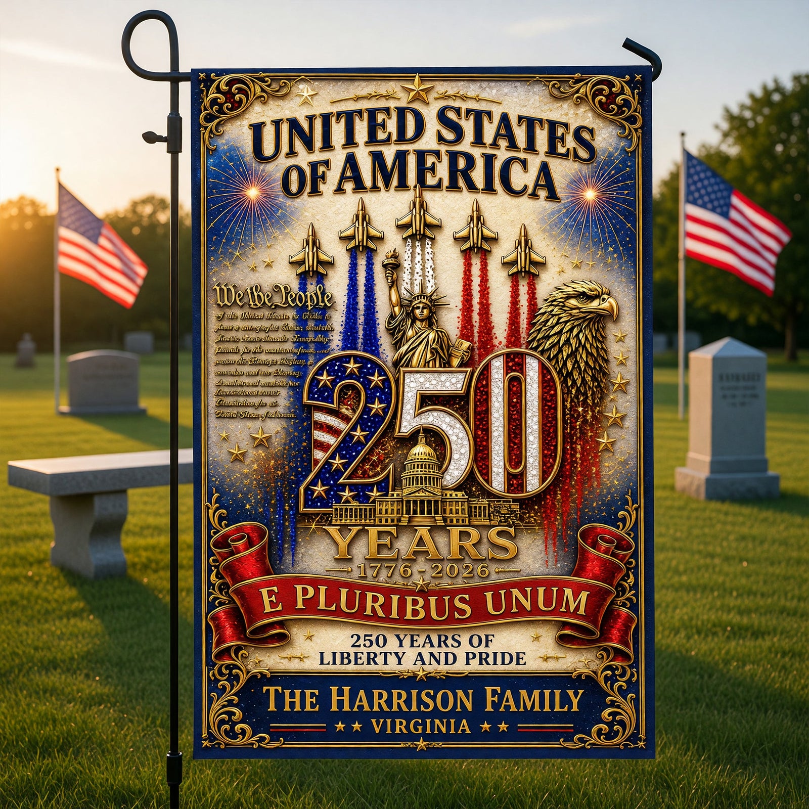 America 250th Anniversary Garden Flag - Personalized Gifts For Patriots 04paqn290526