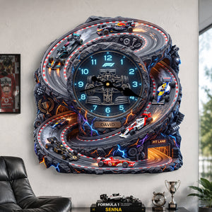 Hairpin Turn Wall Hanging Clock, Personalized Gifts For Speed Lovers 05qhdt240726