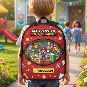 Retro Gaming Backpack - Personalized Gifts For Kids School Bag 06haqn310726