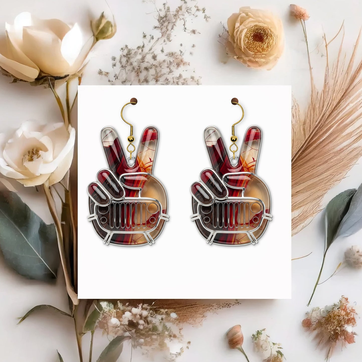 Off-road Hand Sign Earrings, Personalized Gifts For Off-Road Girl 02qhtn120725