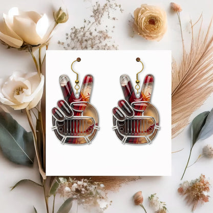 Off-road Hand Sign Earrings, Personalized Gifts For Off-Road Girl 02qhtn120725