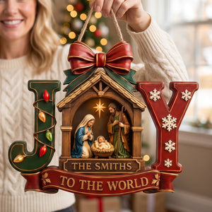 Jesus Joy To The World Acrylic Sign - Personalized Gifts For Christian Christmas Acrylic Sign 01HAQN060826