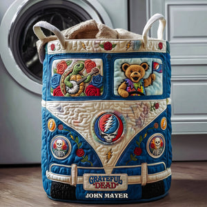 Grateful Dead Camper Van Quilted Laundry Basket - Personalized Gifts For Music Lovers 01QHDT140726