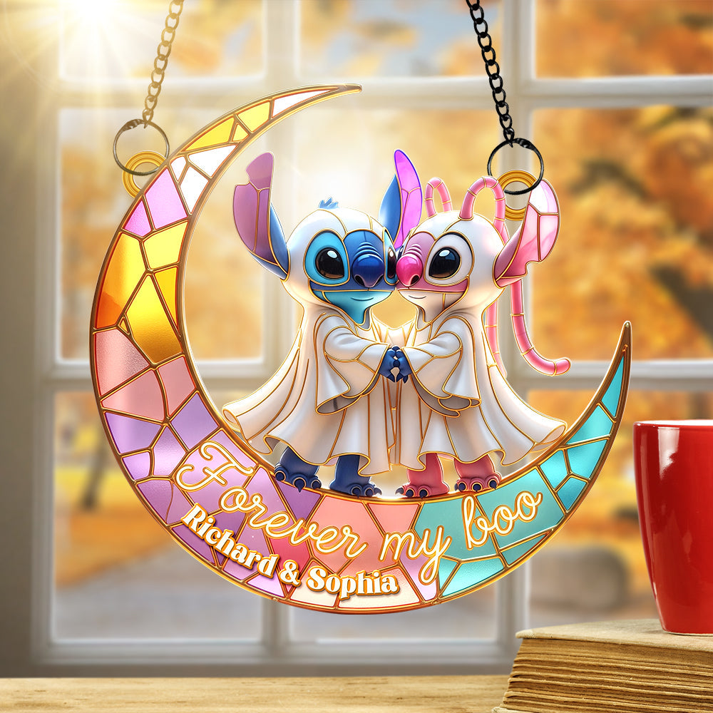 Cartoon Couple Suncatcher Ornament - Personalized Gifts For Couple 03naqn070825