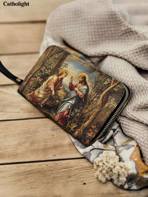 Catholight  Christ and Mary Magdalene Leather Wallet Purse