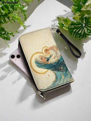 Catholight  Divine Mother’s Embrace Leather Wallet Purse