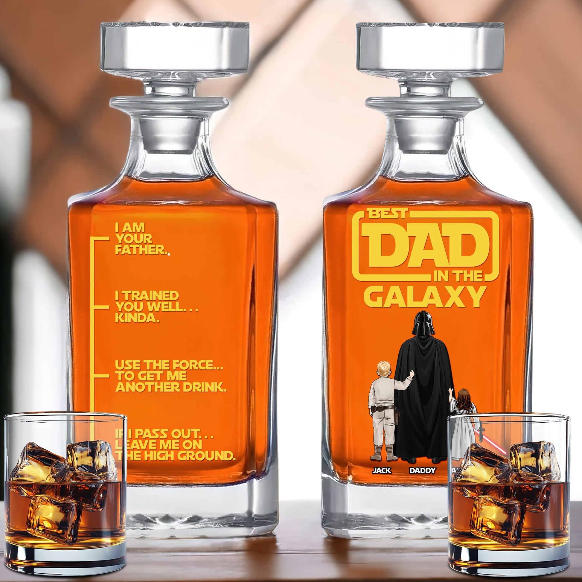 Galaxy Dad Whiskey Bottle - Personalized Gift For Dad 01TOTN060525HHHG-Homacus
