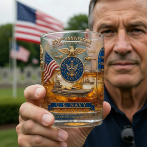 USA 250th Anniversary 11oz Round Glass - Gifts For Veterans 01qhqn290526