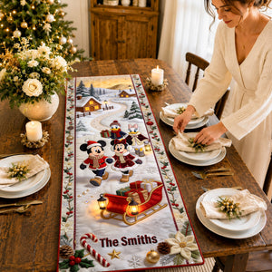 Christmas Mouse Family Table Runner - Personalized Gifts For Family 01pgqn290826