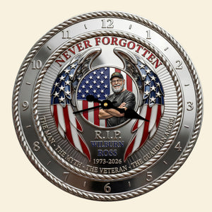 Veteran In Heaven Wall Clock - Personalized Keepsake To Remember Lost Veteran 04QHDT200126