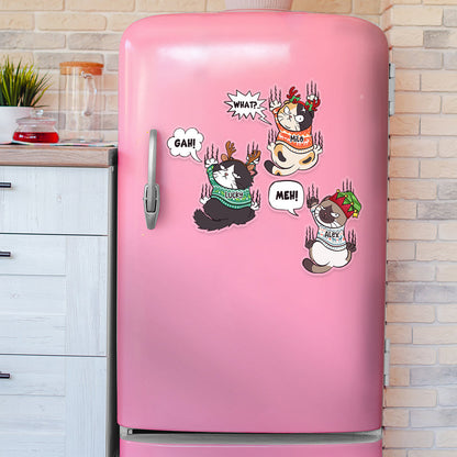 Scratching Cat, Gift For Cat Lover, Personalized Decal, Cat Scratching Plastic Decal, Christmas Gift EEA - Home Decor - GoDuckee