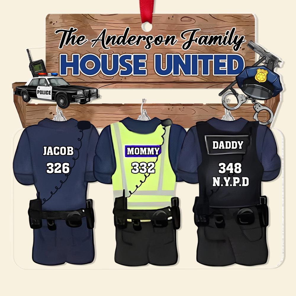 Personalized Gift For Police Family Christmas Ornament 01HUPU181024 - Ornament - GoDuckee