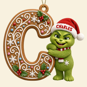 Whimsical Character Initial Alphabet Ornament - Personalized Gift  For Christmas 04HUDT100926