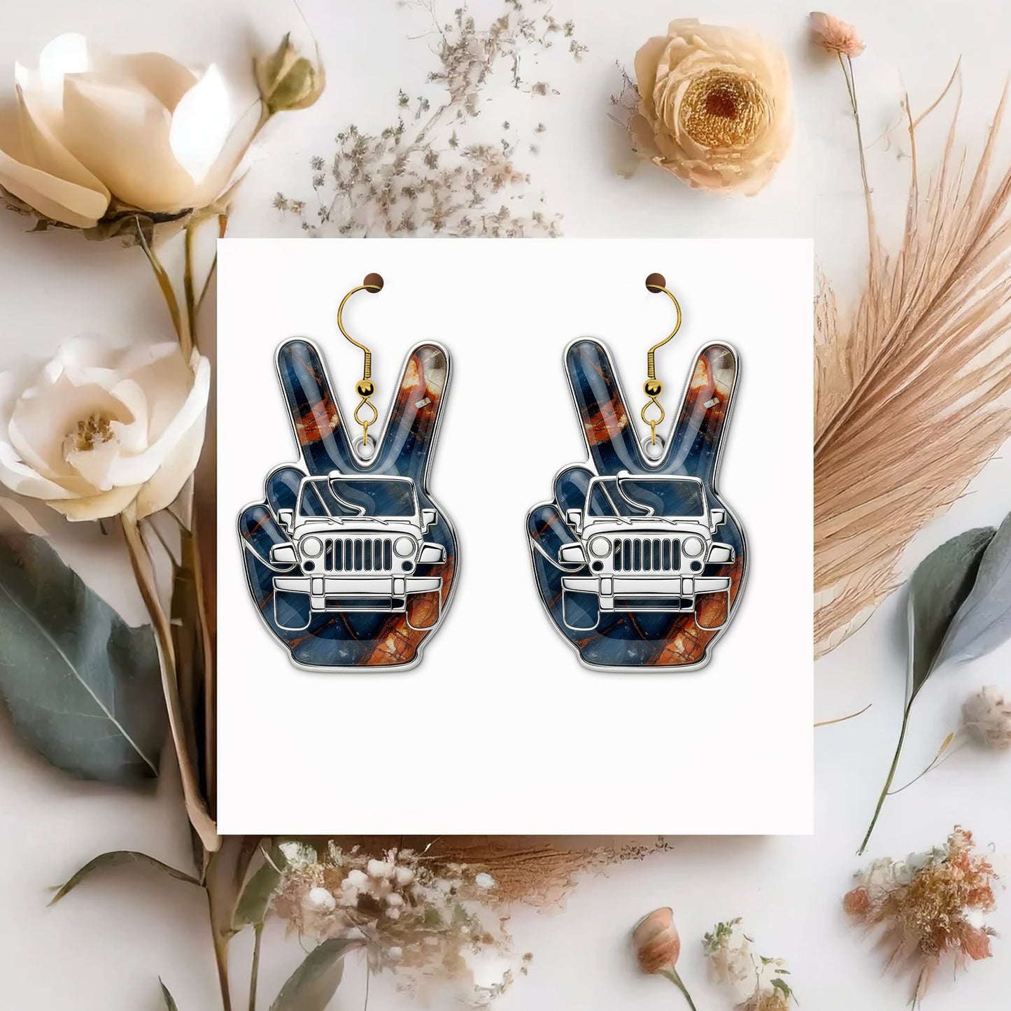 Off-road Hand Sign Earrings, Personalized Gifts For Off-Road Girl 02qhtn120725