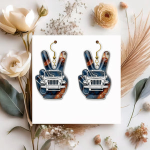 Off-road Hand Sign Earrings, Personalized Gifts For Off-Road Girl 02qhtn120725