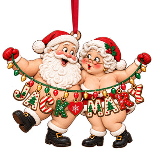 Name Art Fun Santa Couple Ornament - Personalized Christmas Gifts For Couples 02qhtn151026