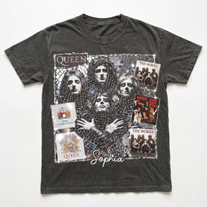 Funky Queen Band Washed T-shirt, Personalized Gifts For Music Lovers 04qhtn050826