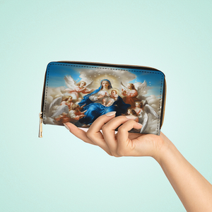 Divine Ascension: The Heavenly Embrace Leather Wallet Purse 02acxn030425