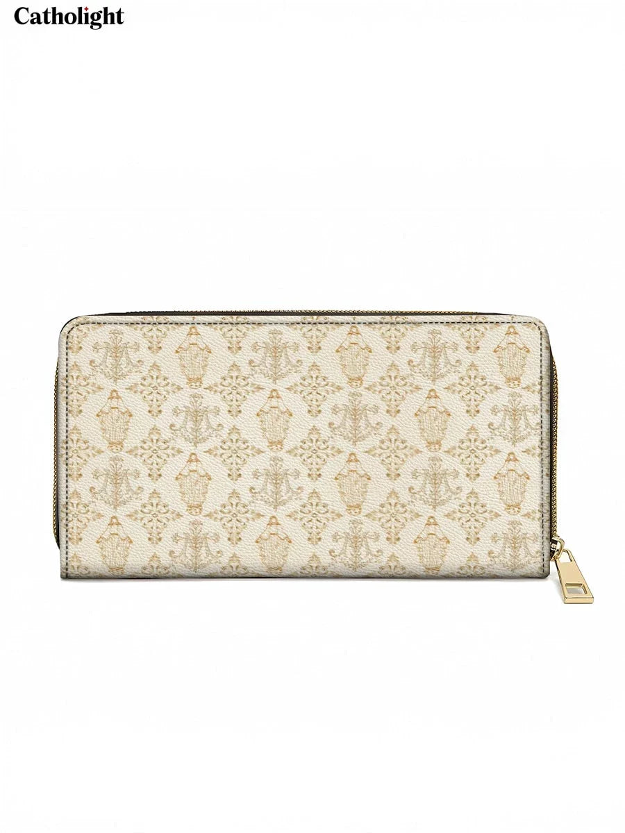 Catholight  The Ave Maria Pattern Leather Wallet Purse