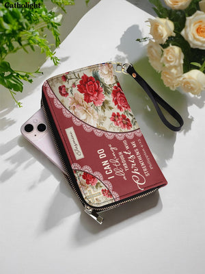 Catholight Blooming With Faith Leather Wallet Purse