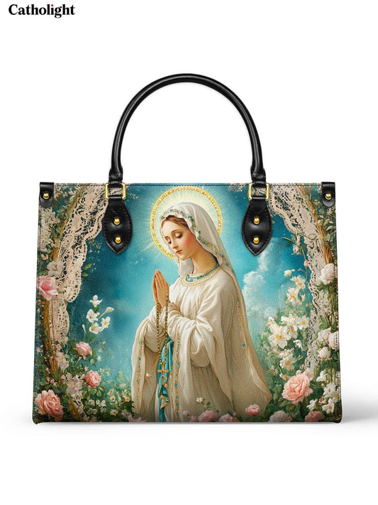 Catholight  Lady Of Lourdes Leather Bag