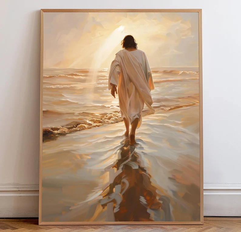 Jesus Christ Walking on Water Canvas Print- Personalized Gifts For Jesus Lovers 07acxd060525