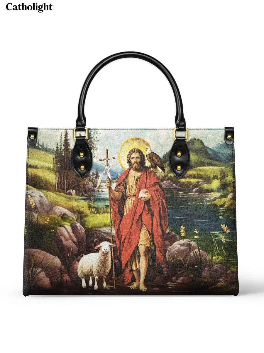 Catholight  Saint John The Baptist Shepherd Leather Bag