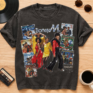 Boney M Disco Pop Washed T-shirt, Personalized Gifts For Music Lovers 05qhdt050826