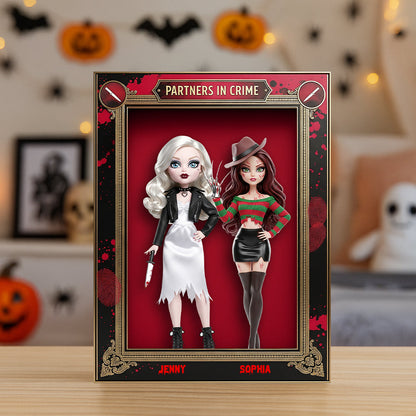 Horror Besties Plaque - Personalized Gifts For Besties 01natn180825