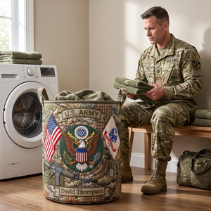 Military Quilted Laundry Basket - Personalized Gifts 03huqn240726