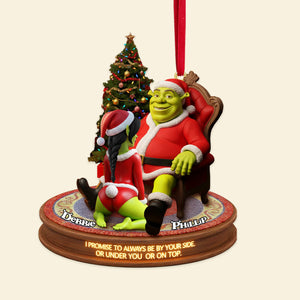 Funny Couple Ornament - Personalized Gifts For Couple Christmas Ornament 01PAMG260925
