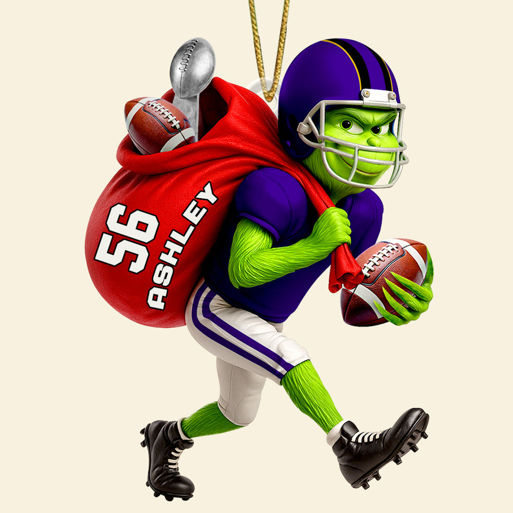 Football Thief Ornament Christmas Personalized Gifts For Football Lovers 02HUDT140725