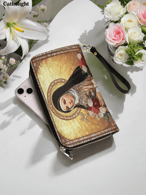 Catholight  The Little Flower of Grace - Leather Wallet Purse