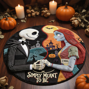 Spooky Couple Round Mat - Personalized Halloween Gifts For Couples 08hadt050826