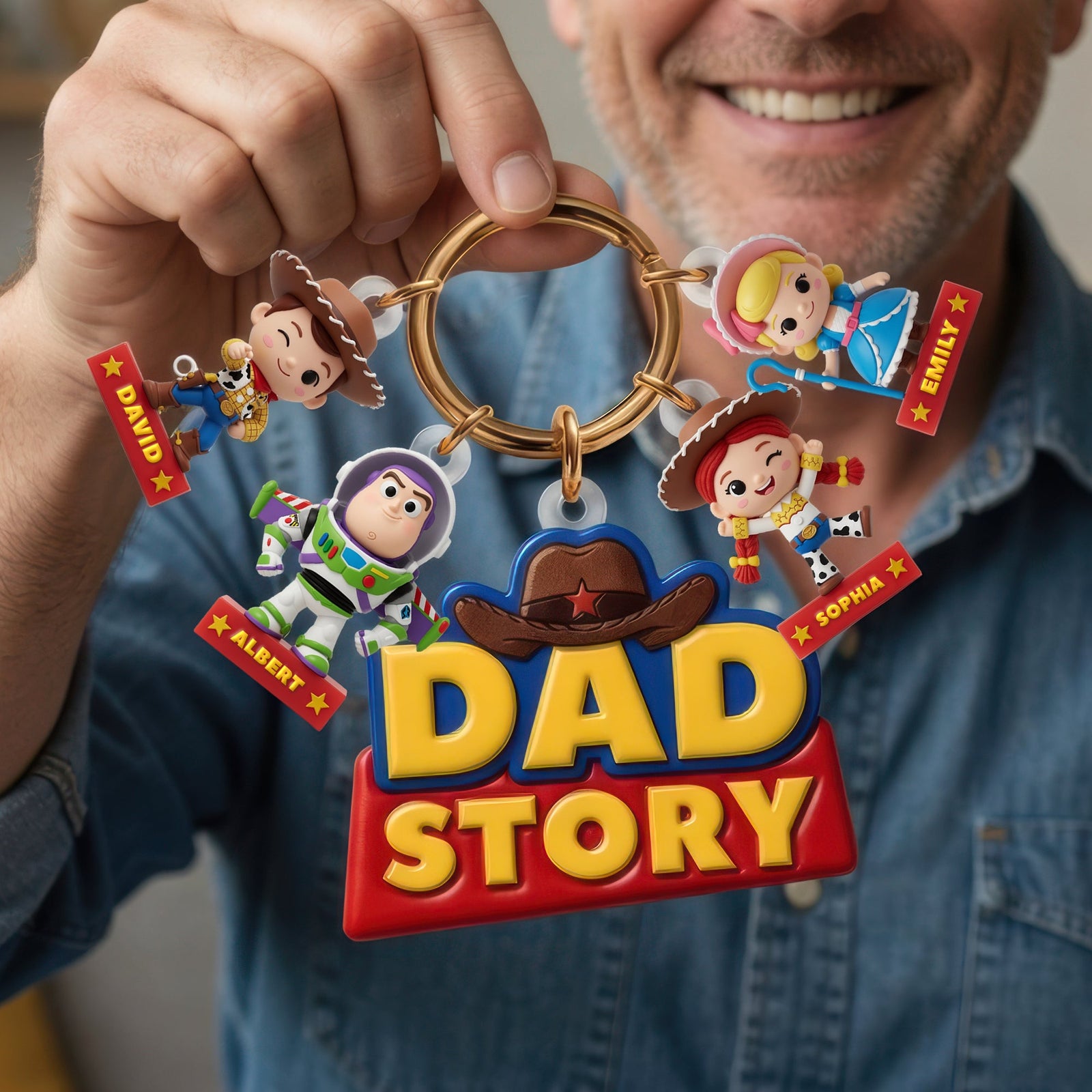 Lovely Characters Acrylic Tag Keychain - Personalized Gifts For Dads 022tyqn230426
