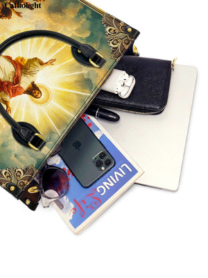 Catholight  Ascension of Christ Leather Handbag - Divine Glory in Art