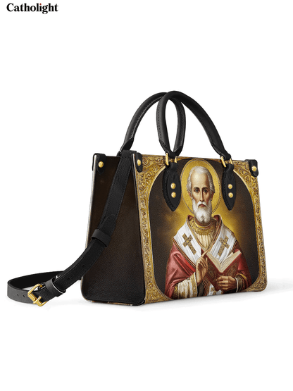 Catholight  Saint Nicholas The Patron of Generosity Leather Bag