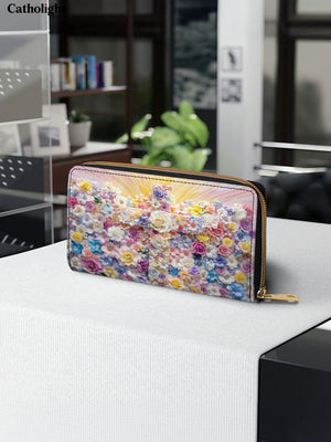Catholight  Floral Resurrection Leather Wallet Purse
