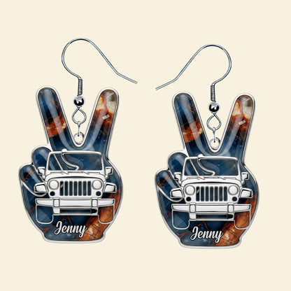 Off-road Hand Sign Earrings, Personalized Gifts For Off-Road Girl 02qhtn120725