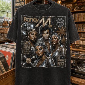 Boney M Disco Pop Washed T-shirt, Personalized Gifts For Music Lovers 05qhdt050826