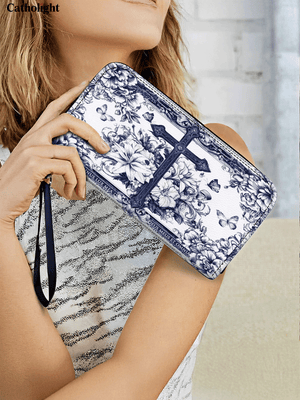 Catholight  The Cross Amidst Blooming Faith - Leather Wallet Purse