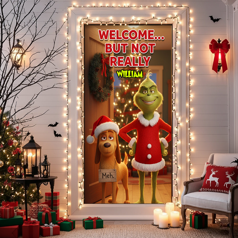 Funny Welcome Door Cover - Personalized Gift For Christmas 08KILU011125