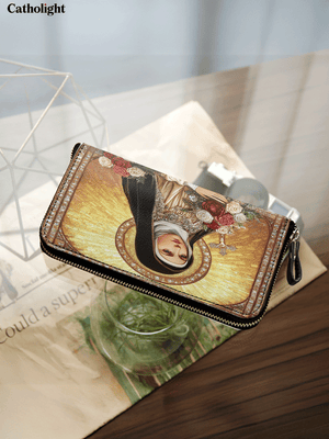 Catholight  The Little Flower of Grace - Leather Wallet Purse