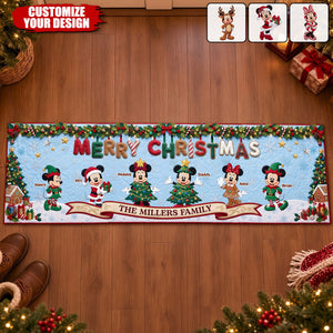 Christmas Family Runner Rug - Personalized Gifts For Christmas Runner Rug 02PATI040926