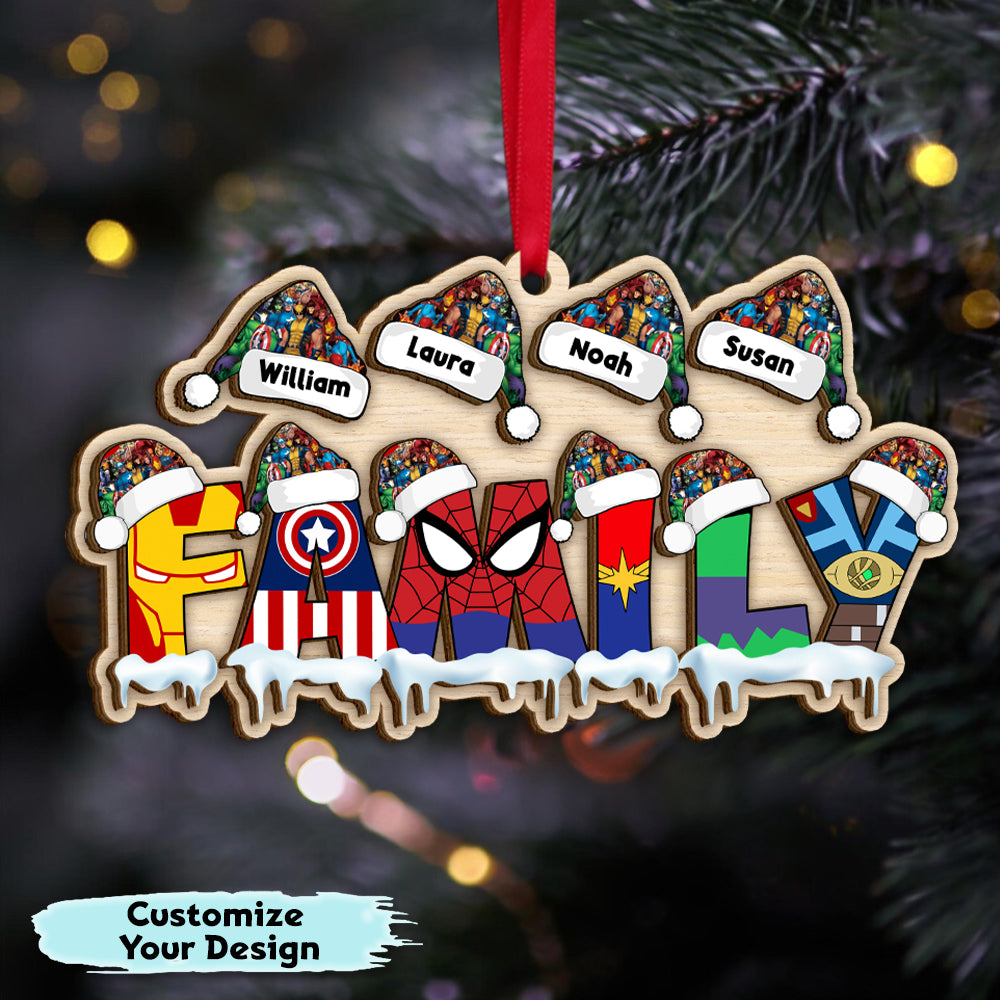 Personalized Gifts For Superhero Family Christmas Ornament 03ohti241024 - Ornament - GoDuckee