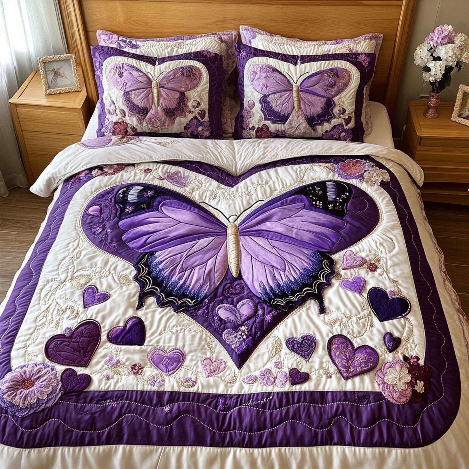 A Love That Takes Flight 3-Piece Quilted Bedding Set NCU0PT2994
