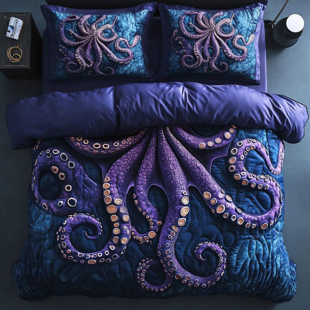 Abyssal Guardian Quilted Bedding Set NCU0DV3762