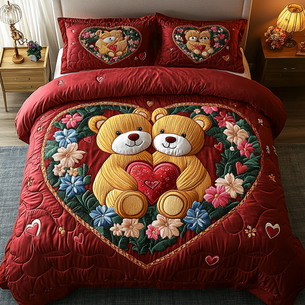 Adorable Affection 3-Piece Quilted Bedding Set NCU0DK3198