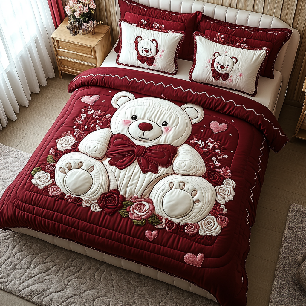Adorable Affection Quilted Bedding Set NCU0DV2414